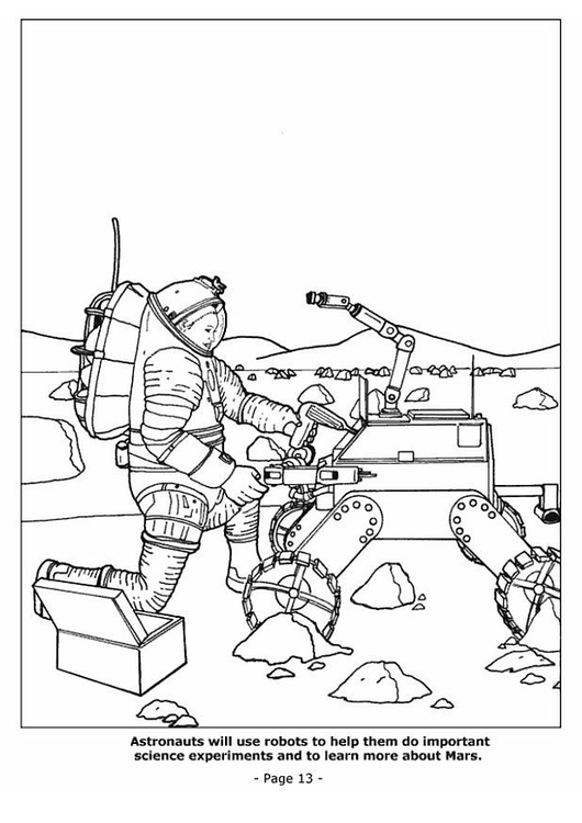 Coloriage robot spatial