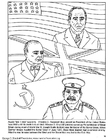 Coloriage Roosevelt, Churchill, Staline