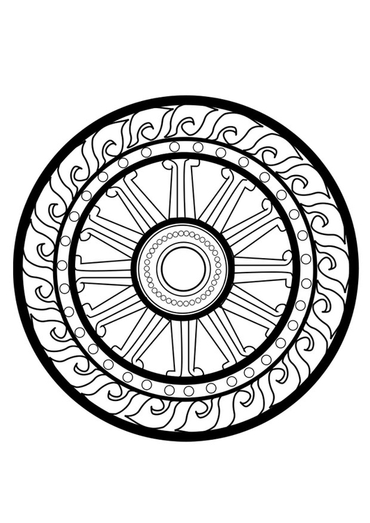 Coloriage roue dharma