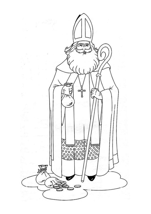 Coloriage Saint Nicolas  Coloriages Gratuits à Imprimer  Dessin 8882