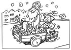 Coloriage saint Nicolas et pÃ¨re Fouettard