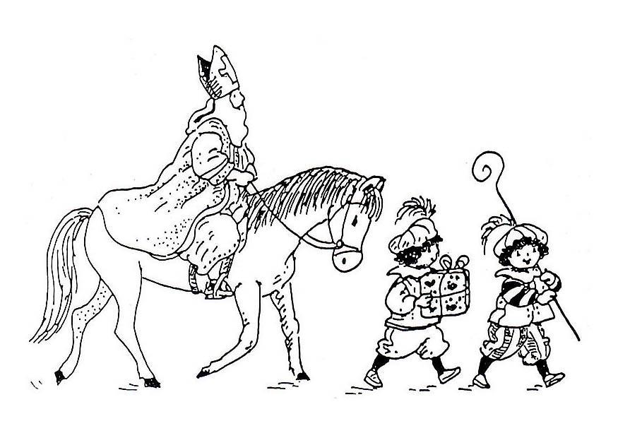 coloriage saint nicolas sur son cheval i8846