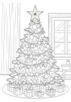 Coloriage sapin de noÃ«l avec Ã©toile