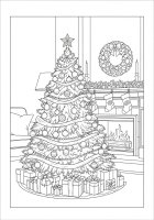 Sapin de Noël avec chaussettes de Noël