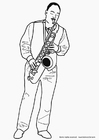 Coloriages saxophoniste