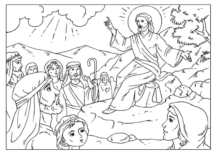 Coloriage Sermon sur la Montagne