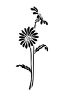 coloriage shilouette de fleurs