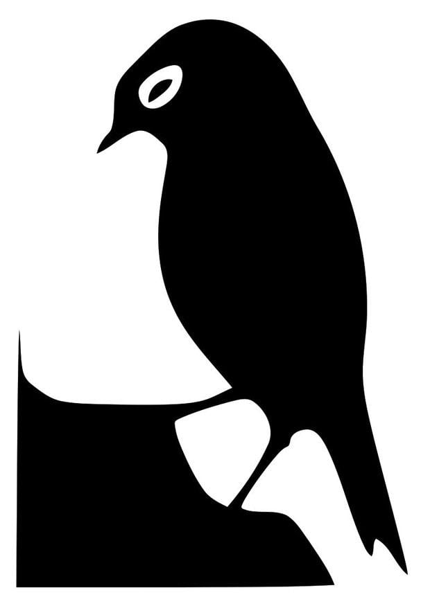 Coloriage silhouette d'oiseau