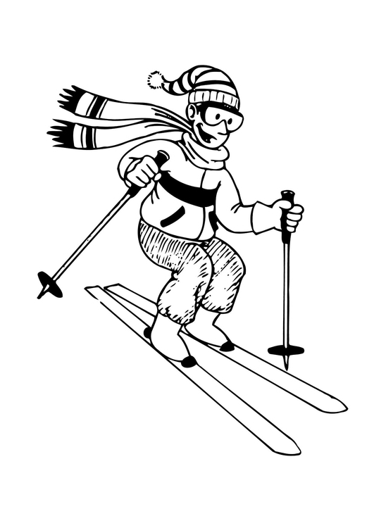 Coloriage skier