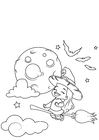 coloriage sorcière d'halloween