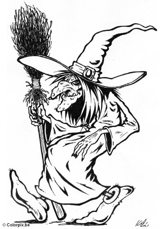 Coloriage sorcière  Coloriages Gratuits à Imprimer  Dessin 5200