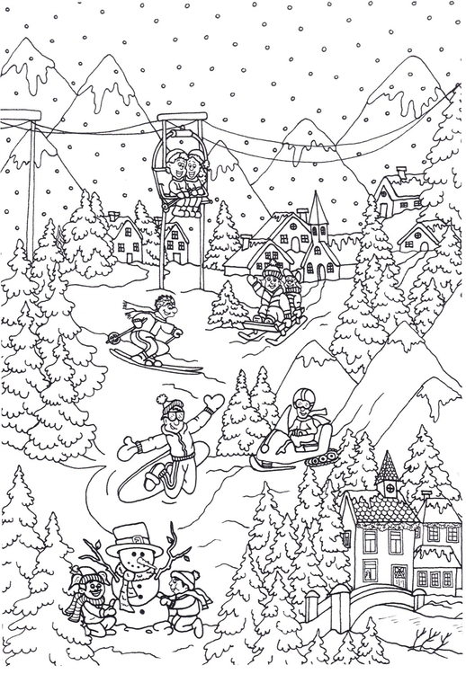 Coloriage sports d&#39;hiver