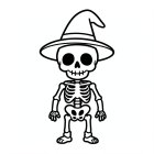 Coloriage squelette mignon d'halloween