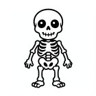 Coloriage squelette mignon d'halloween