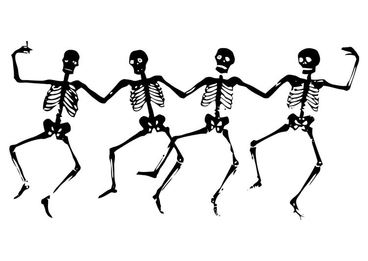 Coloriage squelettes dansantes