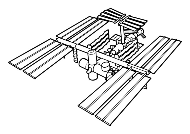 Coloriage station spatiale