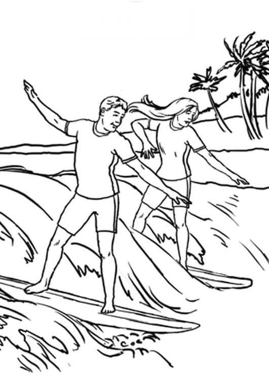 Coloriage surfer