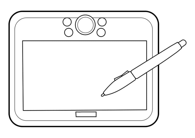 Coloriage tablette à dessin - Coloriages Gratuits à Imprimer