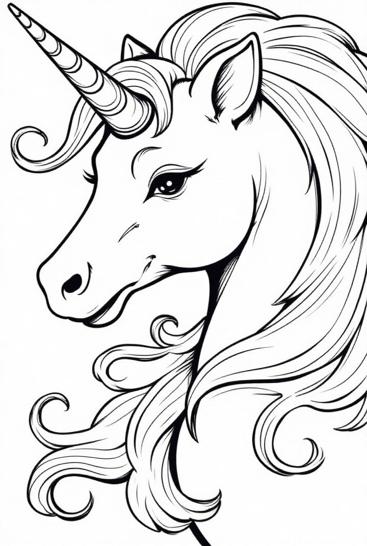 Coloriage tÃªte de licorne