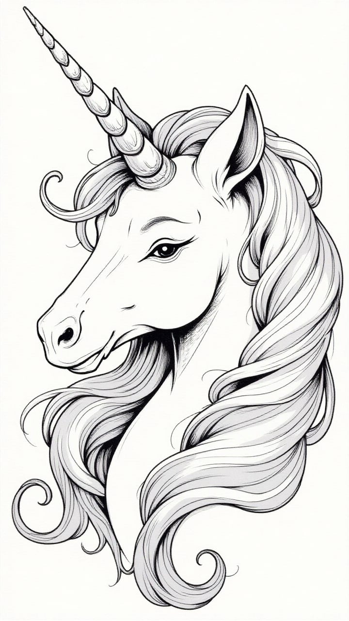 Coloriage tÃªte de licorne