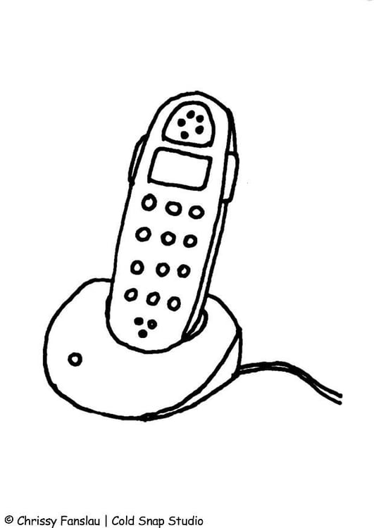 Coloriage Le Téléphone Fixe - télécharger et imprimer gratuit sur