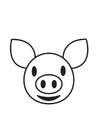 coloriage Tête de cochon