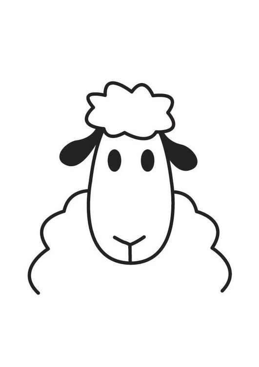 Line Drawing Of Sheep Face : Coloriage tête de mouton img