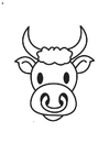 coloriage Tête de taureau