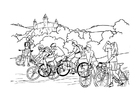 coloriage tour en vélo