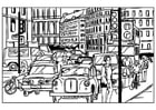 Coloriages traffic dans la ville