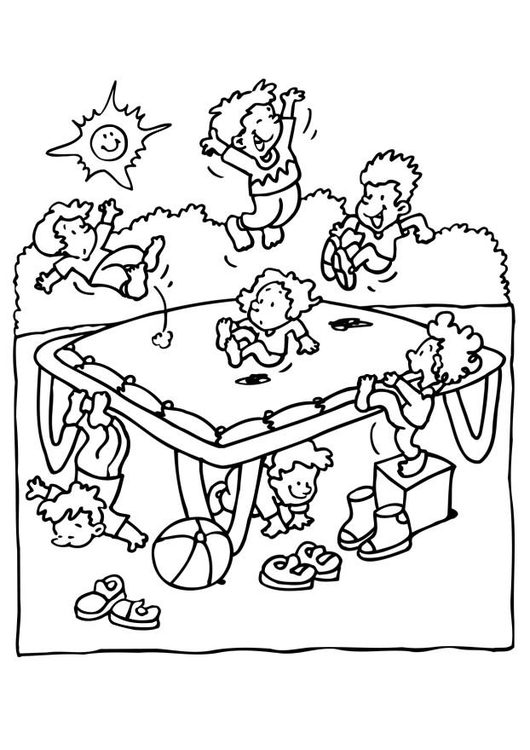 Coloriage trampoline