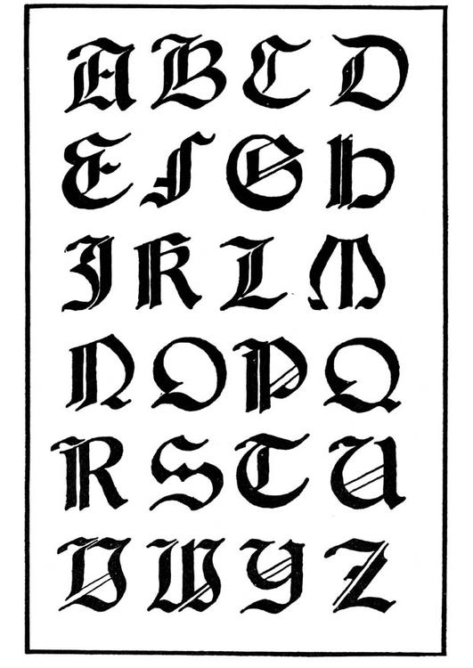 type de lettres gothique Italien