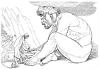Coloriage Ulysse et le cyclope PolyphÃ¨me
