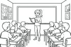 un enseignant dans la salle de classe