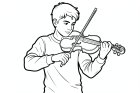 un garçon joue du violon