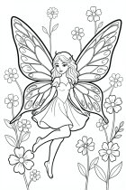 une fée parmi les fleurs