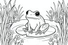 une grenouille dans un étang