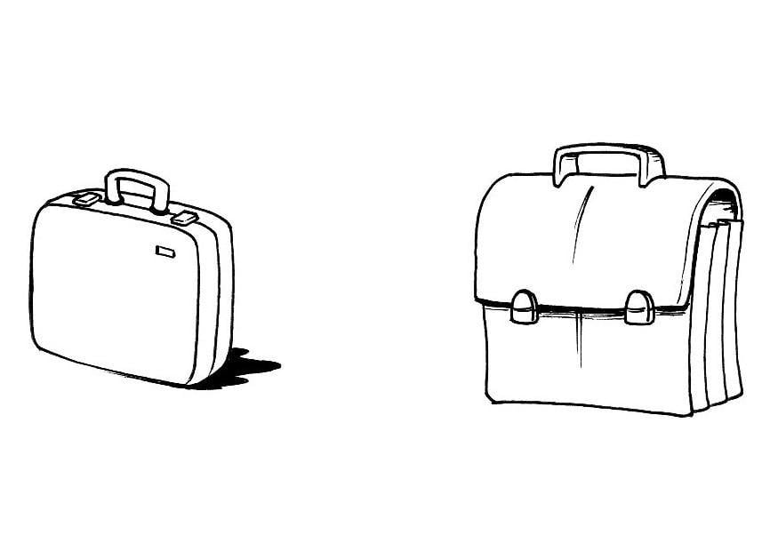 Coloriage valise + cartable