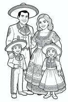 Coloriage vêtements traditionnels mexicains