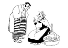 coloriage vendeuse