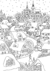 Coloriage village de noÃ«l