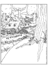 Coloriage village des farfadets