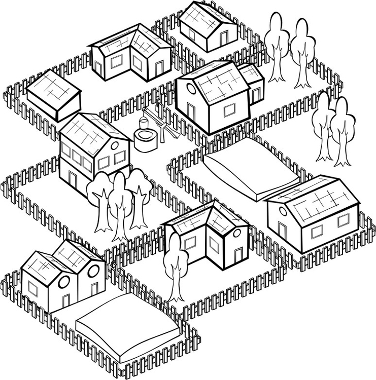 30+ Coloriage Village