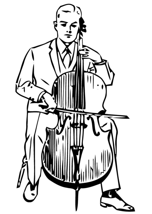 Coloriage violoncelle