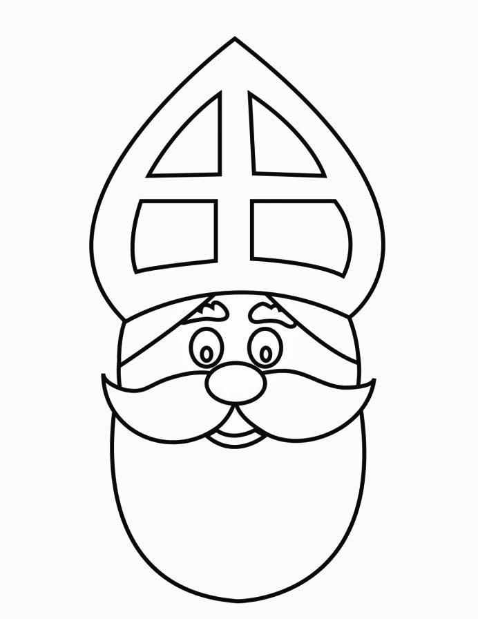 Coloriage visage de Saint Nicolas  Coloriages Gratuits à Imprimer