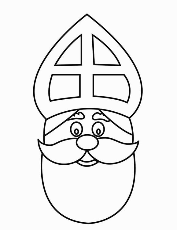 Coloriage visage de Saint Nicolas