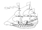 coloriage voilier, 17ième siècle