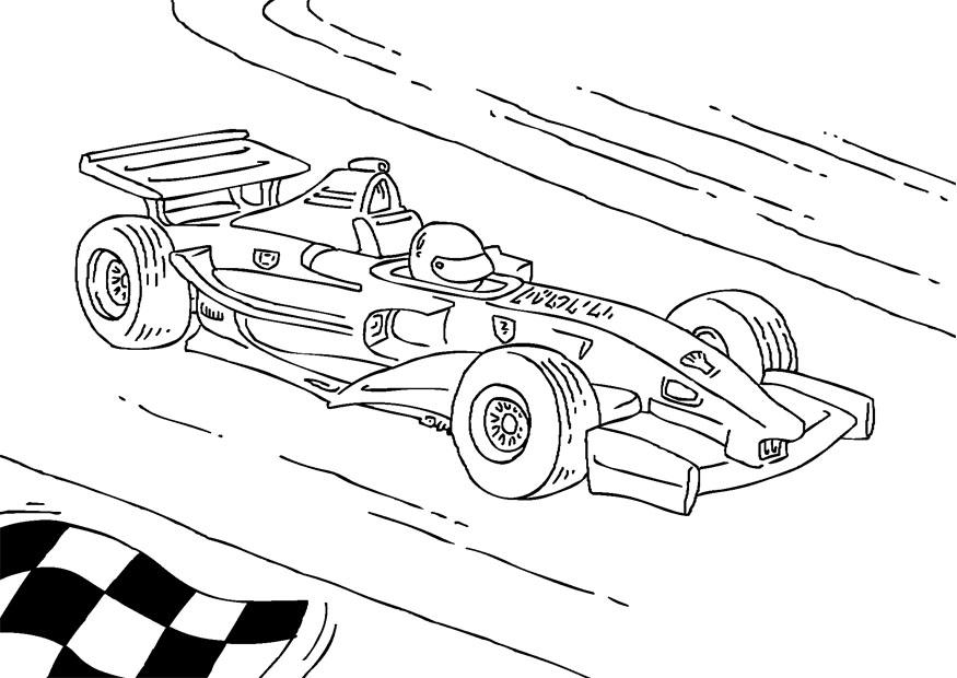 Coloriage formule 1 voiture de course 6 - Dessin gratuit à imprimer