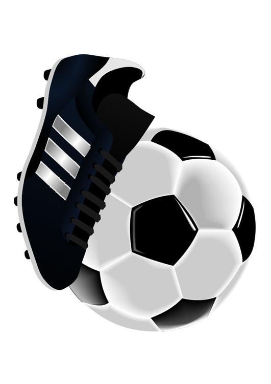 chaussure de football et une balle