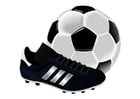 Image chaussure de football et une balle